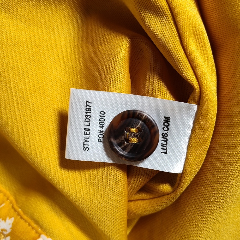 Lulus After Bloom Delight Yellow Floral Midi Dress XS - Picture 15 of 15